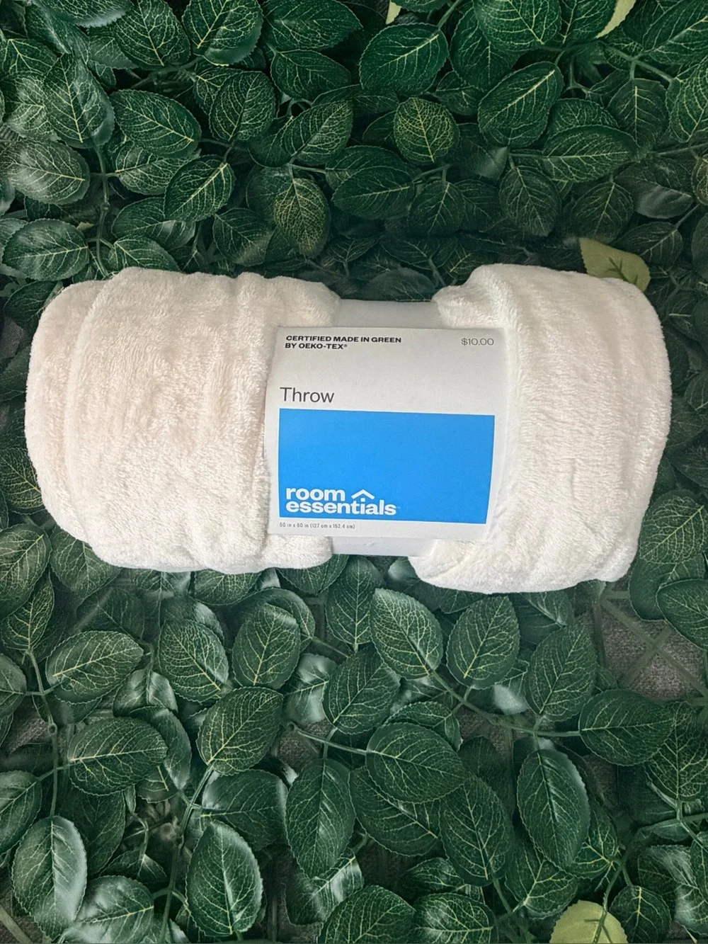 Room Essentials Cream Plush Throw Blanket